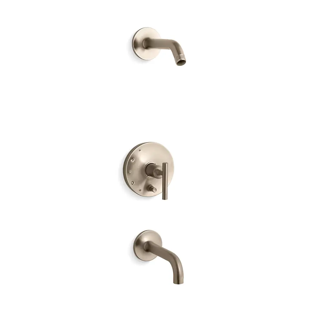 Kohler T14421-4L-BV Purist Rite-Temp Bath and Shower Trim Kit Vibrant Brushed Bronze
