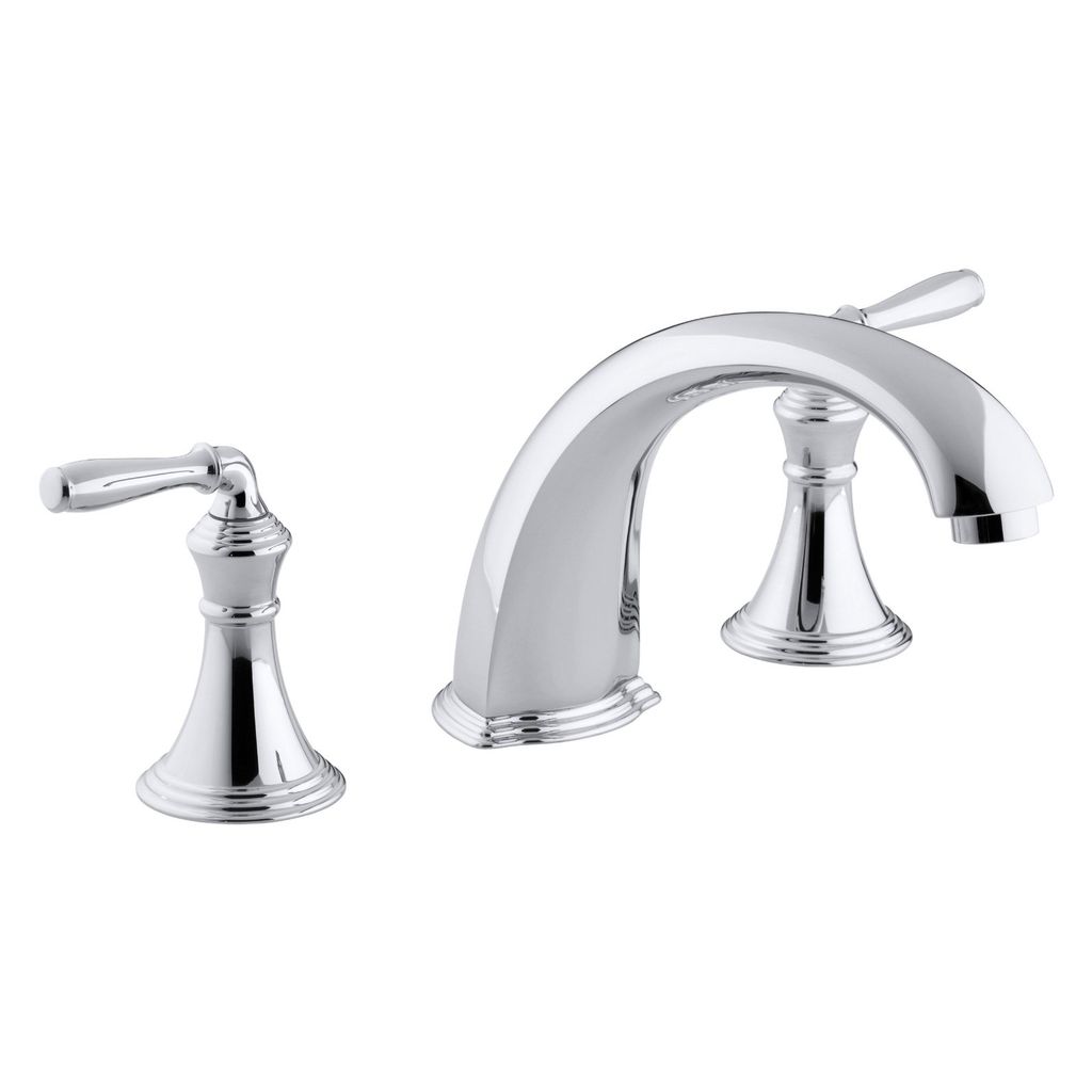 Kohler T398-4-CP Devonshire Deck-/Rim-Mount High-Flow Bath Faucet Trim With 9 Spout And Lever Handles