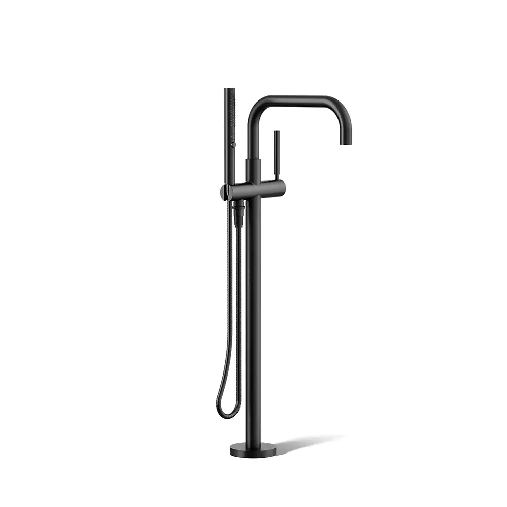 Kohler T97328-4-BL Purist Freestanding Bath Faucet Trim Matte Black