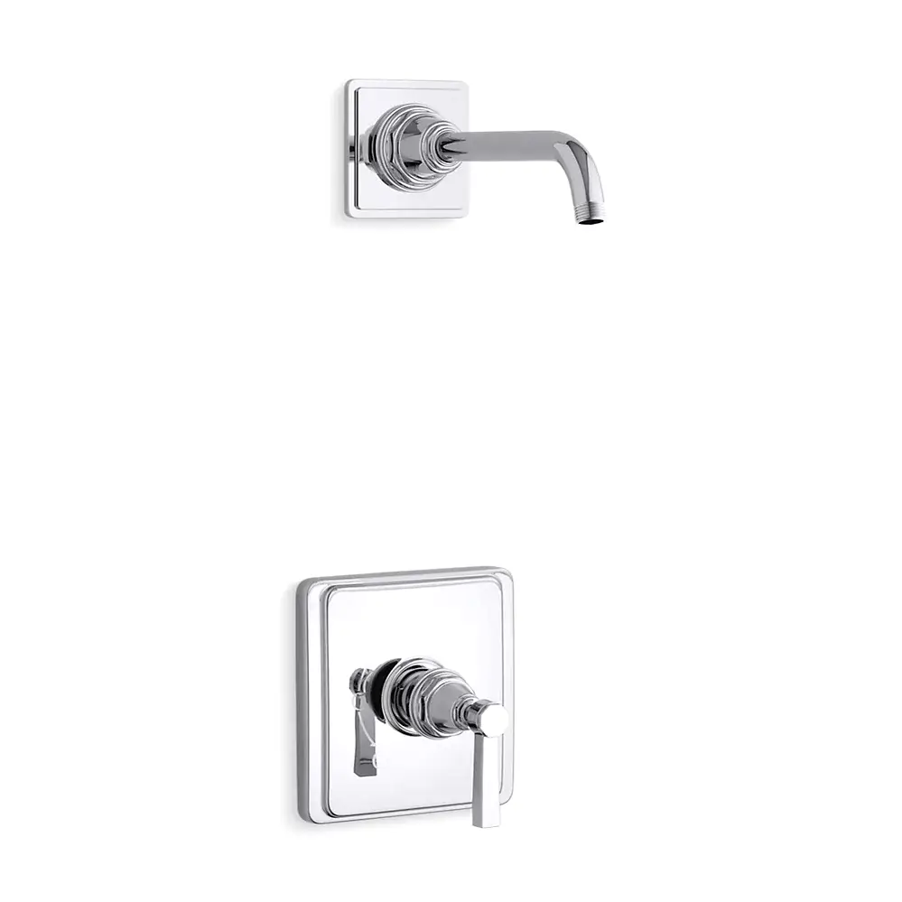 Kohler TLS13134-4A-CP Pinstripe Rite-Temp Shower Trim Kit Lever Handle Polished Chrome