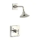 Kohler TS13134-3A-SN Pinstripe Rite-Temp Shower Trim Kit Cross Handle Vibrant Polished Nickel