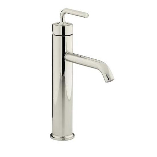 Kohler 14404-4A-SN Purist Tall Single Handle Bathroom Sink Faucet With Straight Lever Handle
