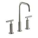 Kohler 14408-4-BN Purist Widespread Lavatory Faucet With High Gooseneck Spout And High Lever Handles