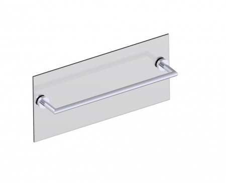 Kartners 144180TG-81 OSLO Towel Bar 18" Through Glass Brushed Nickel