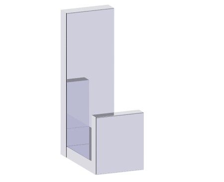 Kartners 232137SB-33 BERLIN Large Coat Hook 4" Solid Back Titanium 