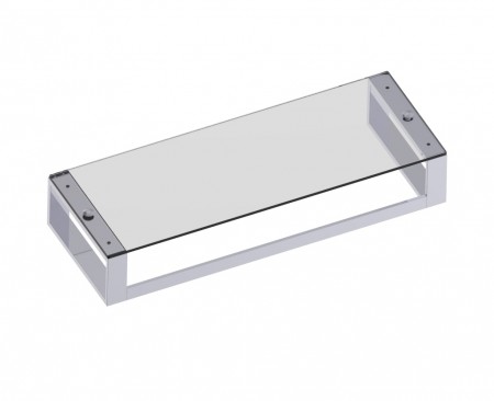 Kartners 232672-81 BERLIN Glass Towel Shelf w/ Towel Bar 24"- Brushed Nickel