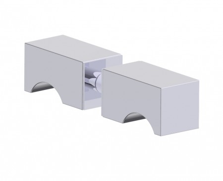 Kartners 2487502-81 LONDON Shower Door Handle Double Knob Brushed Nickel