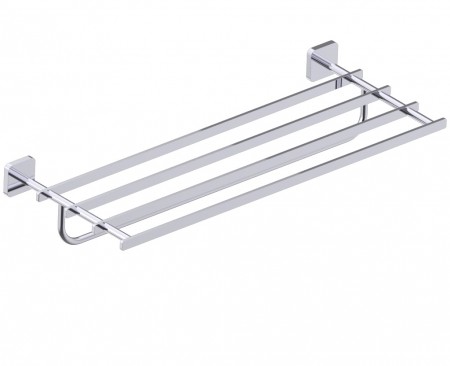 Kartners 254442-81 MILAN Towel Shelf w/ Towel Bar 24" Brushed Nickel