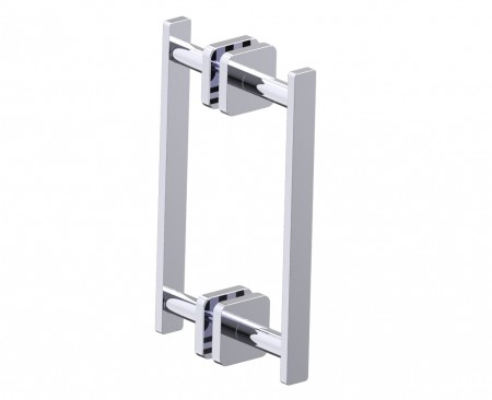 Kartners 2547808-81 MILAN 8" Double Shower Door Handle Brushed Nickel