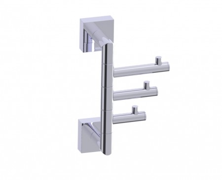 Kartners 262133-68 MADRID Triple Robe Hook Polished Nickel