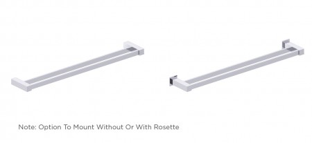 Kartners 277242-81 LISBON Double Towel Bar 24" Brushed Nickel
