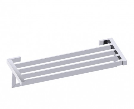 Kartners 288442-81 MUNICH Towel Shelf w/ Towel Bar 24"- Brushed Nickel