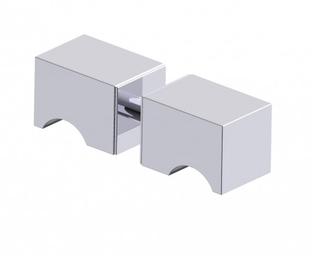 Kartners 2887502-81 MUNICH Double Shower Door Handle Knob- Brushed Nickel