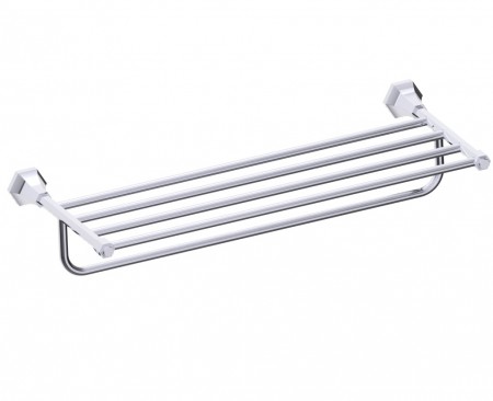 Kartners 342442-33 PISA Towel Shelf w/ Towel Bar- Titanium 