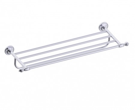 Kartners 351442-81 LYON Towel Shelf w/ Towel Bar 24"- Brushed Nickel