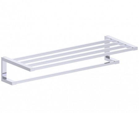 Kartners 422442-33 NAPLES Towel Shelf w/ Towel Bar 24"- Titanium 