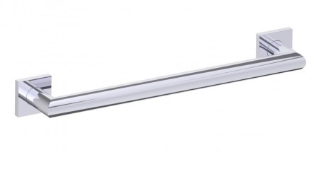 Kartners 8289612-33 Bath Grab Bar Round Mitred 12" SQ Rosette- Titanium 