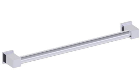 Kartners 8289824-81 Round Grab Bar w/ Square Ends 24"- Brushed Nickel