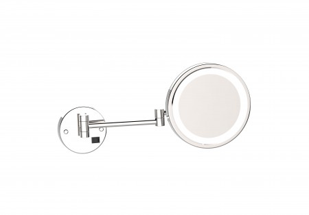Kartners KCM-RD-8LD-81 Round Wall Mounted 8.5" with LED light Mirror- Brushed Nickel