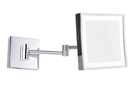 Kartners KCM-SQ-8LD-81 Square Wall Mounted 8.5" x 8.5" with LED light Mirror- Brushed Nickel