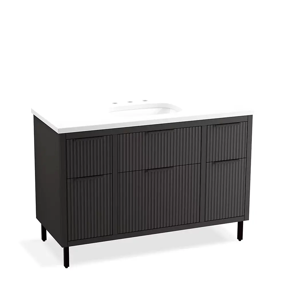 Kohler 32172-ASB-DKS Spacity 48" Wall Hung Vanity Cabinet With Sink Dark Steel