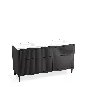 Kohler 32173-ASB-DKS Spacity 60" Wall Hung Vanity Cabinet With Sinks Dark Steel