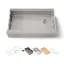 Kohler 33657-PC-NA Strive 35-1/2" Single Bowl Farmhouse Kitchen Sink Stainless Steel