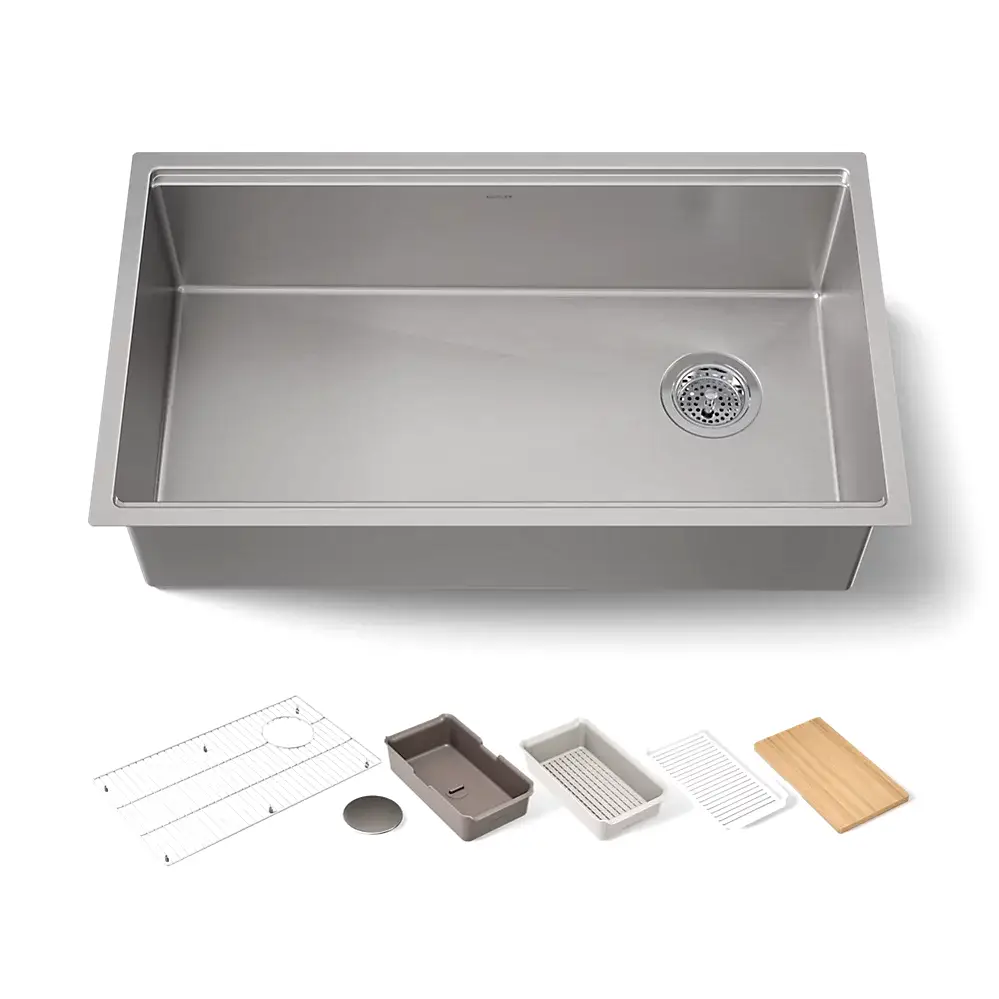 Kohler 33662-PC-NA Strive 32" Undermount Workstation Kitchen Sink Stainless Steel