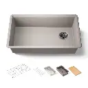 Kohler 33710-PC-CM3 Billings 32-1/2" Single Bowl Workstation Sink Matte Taupe
