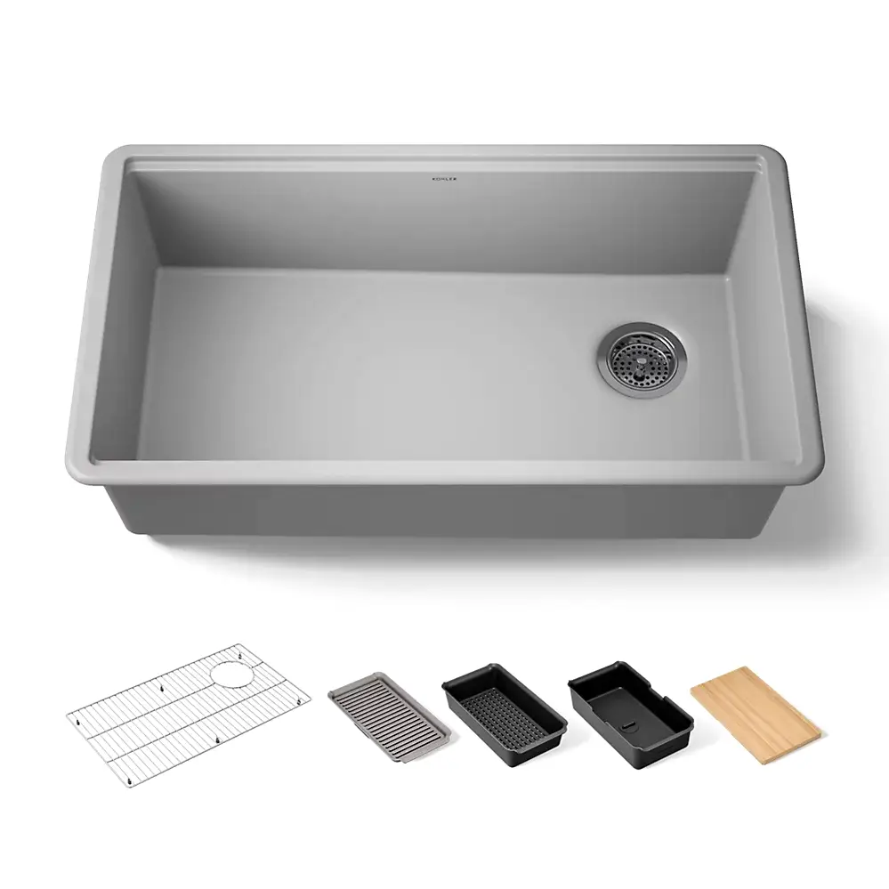 Kohler 33710-PC-CM4 Billings 32-1/2" Single Bowl Workstation Sink Matte Grey