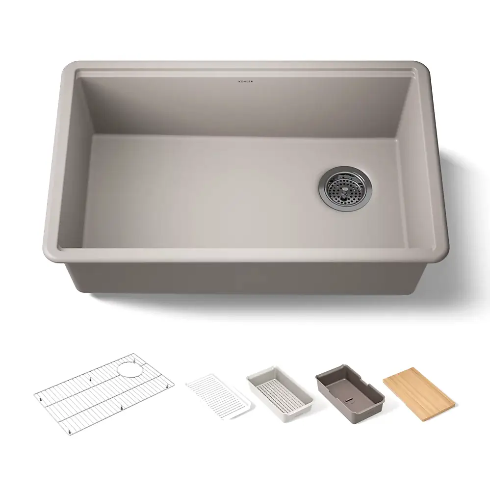 Kohler 33712-PC-CM3 Billings 29" Undermount Workstation Kitchen Sink Matte Taupe