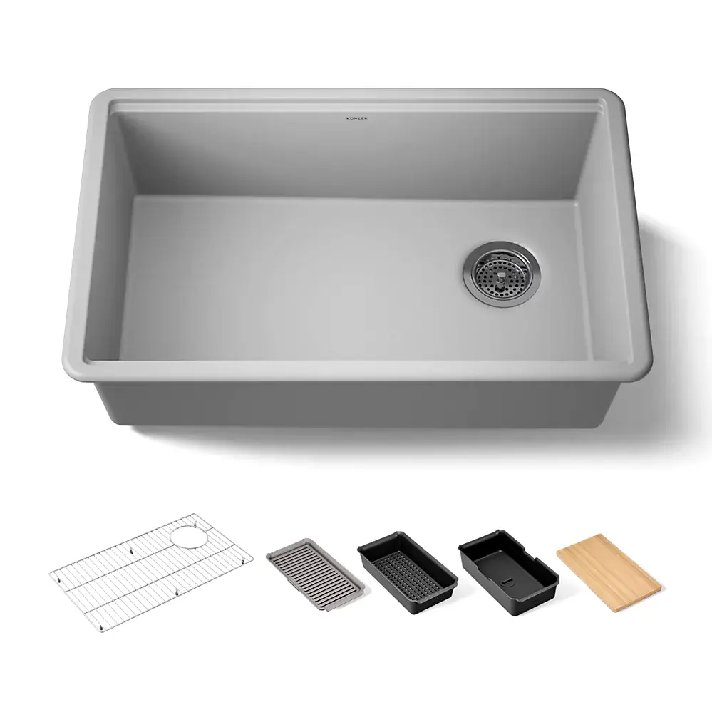 Kohler 33712-PC-CM4 Billings 29" Undermount Workstation Kitchen Sink Matte Grey