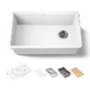 Kohler 33712-PC-CM6 Billings 29" Undermount Workstation Kitchen Sink Matte White