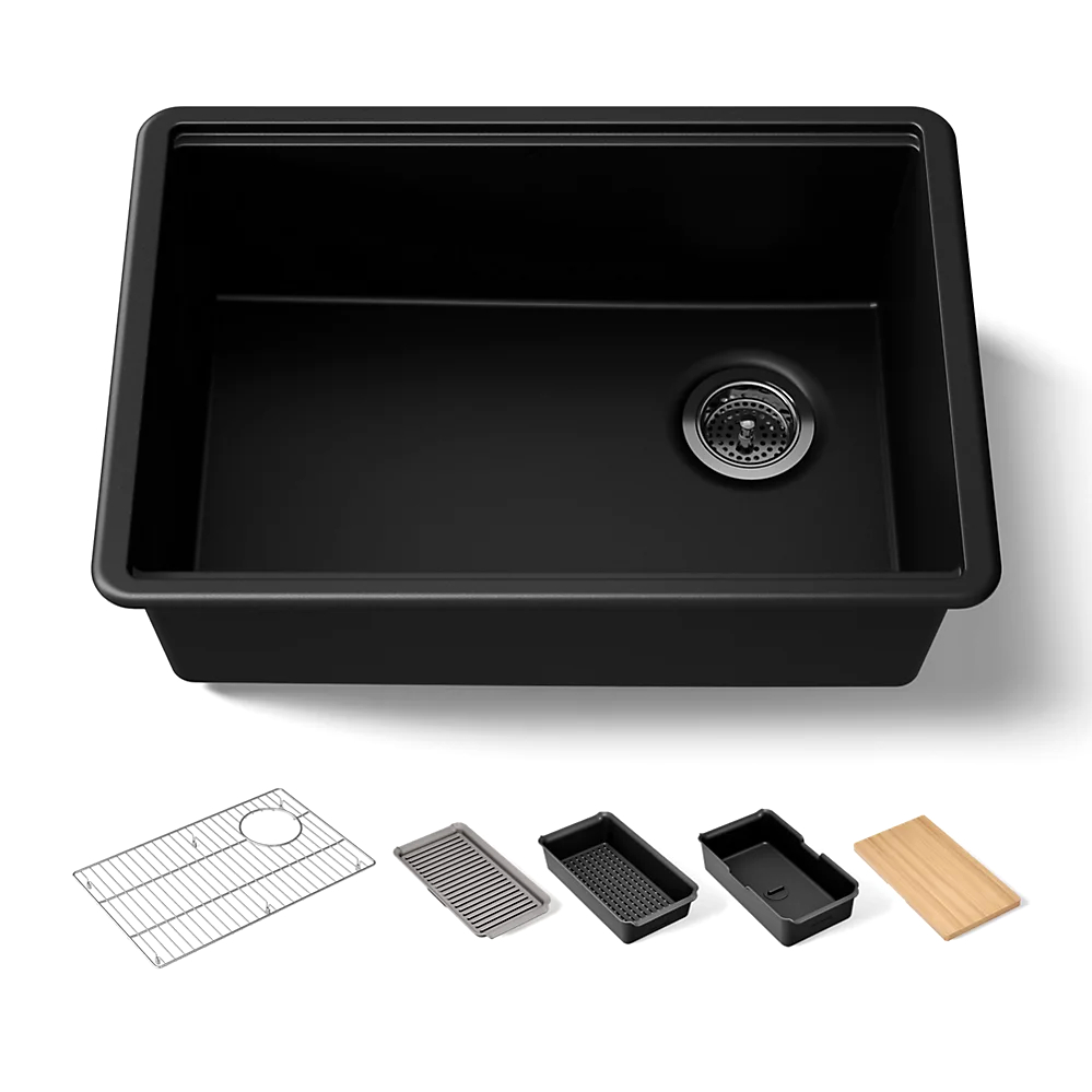 Kohler 33713-PC-CM1 Billings 27" Undermount Workstation Kitchen Sink Matte Black