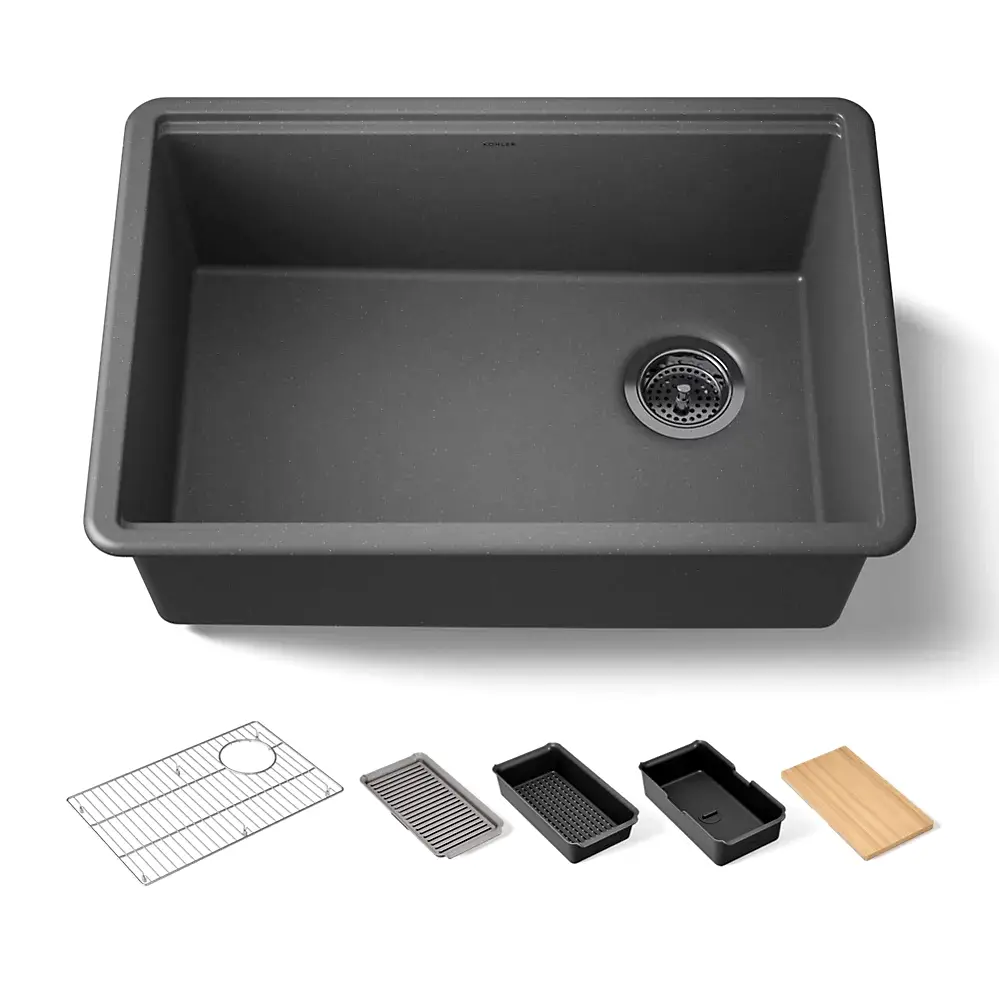 Kohler 33713-PC-CM7 Billings 27" Undermount Workstation Kitchen Sink Matte Graphite