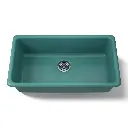 Kohler 5707-17 Iron Tones 33" Single Bowl Kitchen Sink Teal
