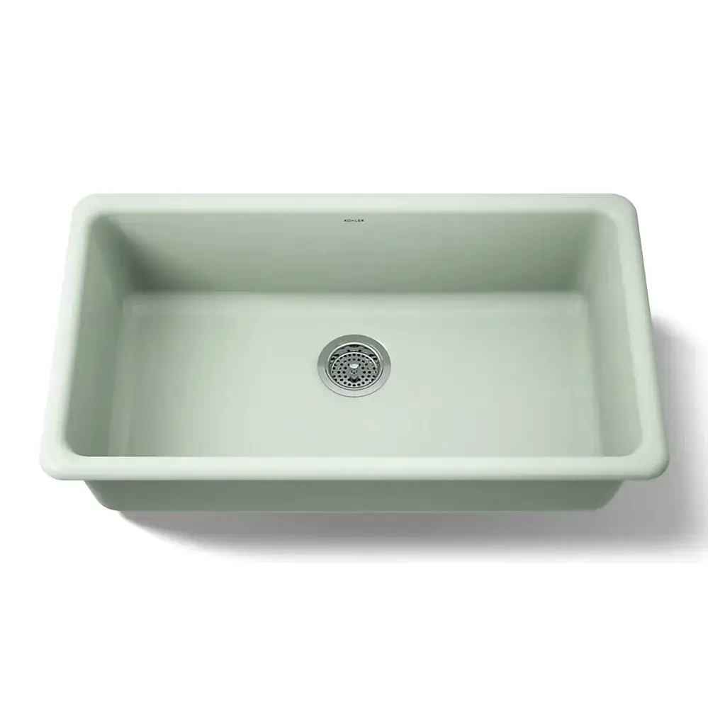 Kohler 5707-42 Iron Tones 33" Single Bowl Kitchen Sink Aspen Green