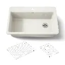 Kohler 5871-1A1-96 Riverby 33" Top Mount Single Bowl Kitchen Sink Biscuit