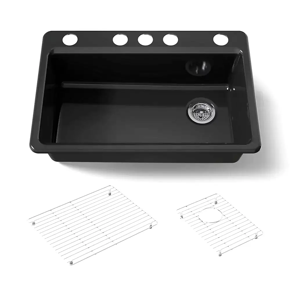 Kohler 5871-5UA1-7 Riverby 33" Undermount Single Bowl Kitchen Sink Black