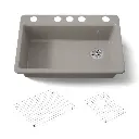 Kohler 5871-5UA1-TRF Riverby 33" Undermount Single Bowl Kitchen Sink Truffle