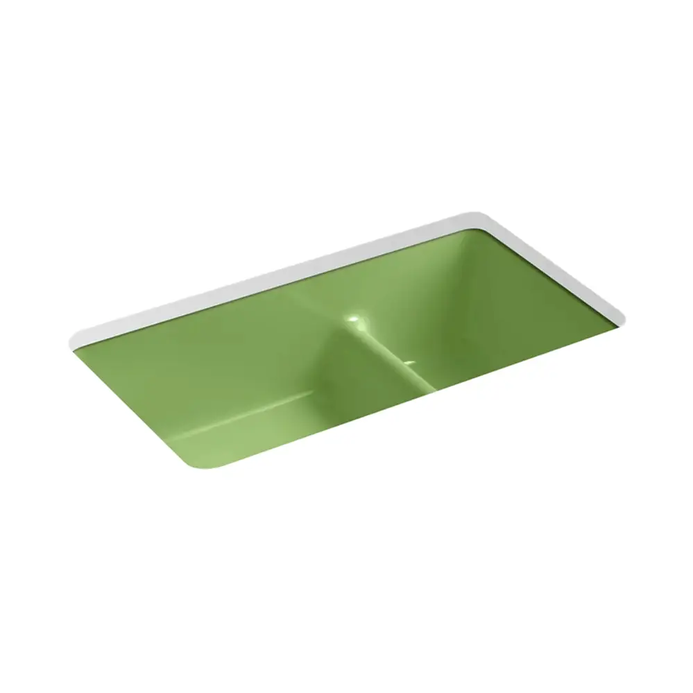 Kohler 6625-34 Iron Tones 33" Undermount Double Bowl Kitchen Sink Fresh Green