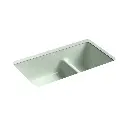 Kohler 6625-42 Iron Tones 33" Undermount Double Bowl Kitchen Sink Aspen Green