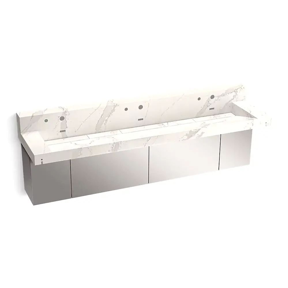 Kohler 81028-BSS-KEG Constellation 90" Wall Mount Trough Lavatory System Et Cal Gold