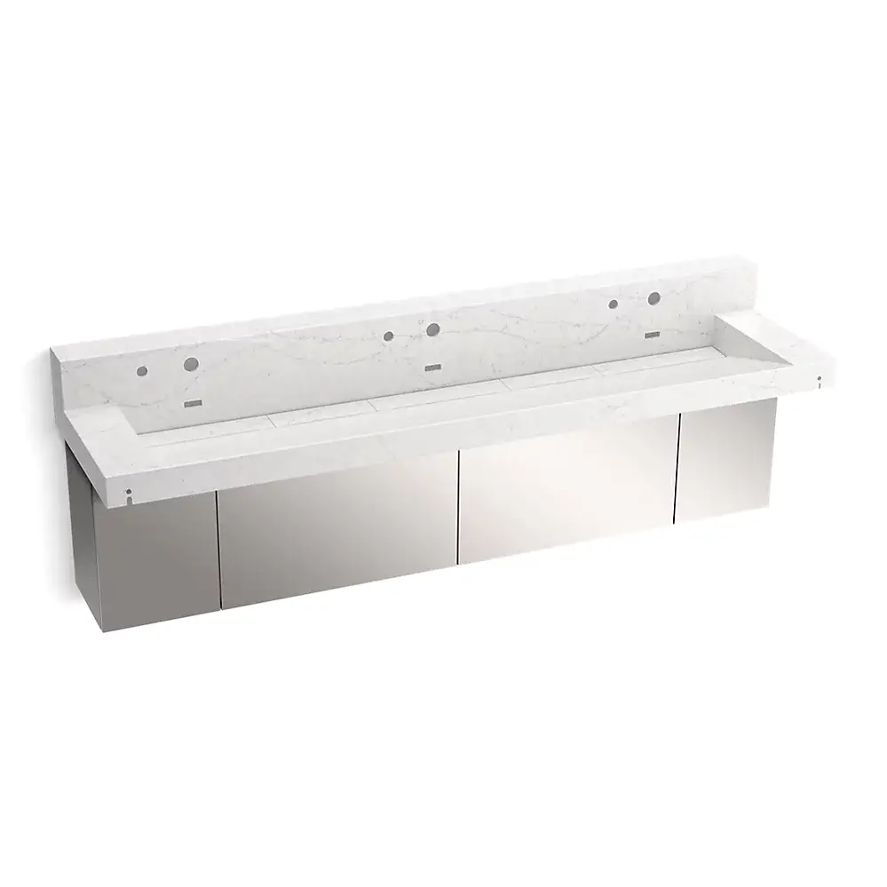 Kohler 81028-BSS-KEP Constellation 90" Wall Mount Trough Lavatory System Pearl Jasmine