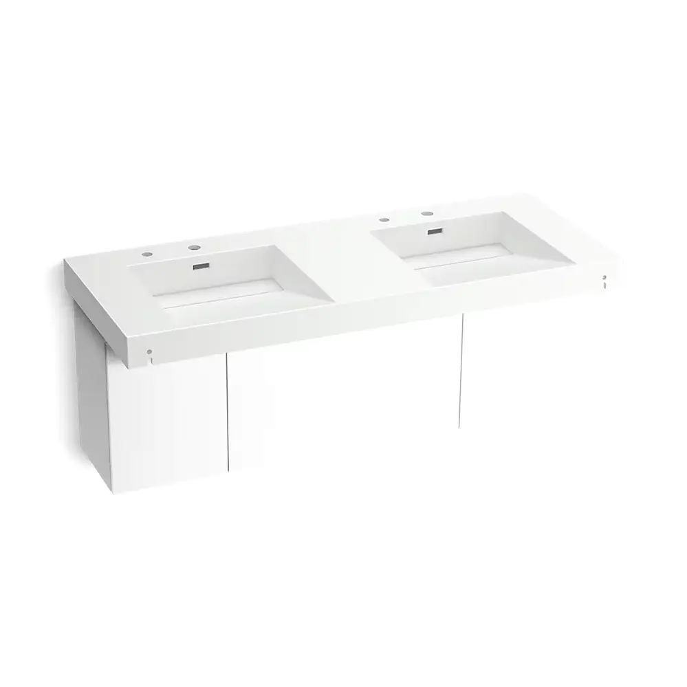 Kohler 81030-BPW-KEH Constellation 60" Wall Mount Basin Lavatory System Miami White