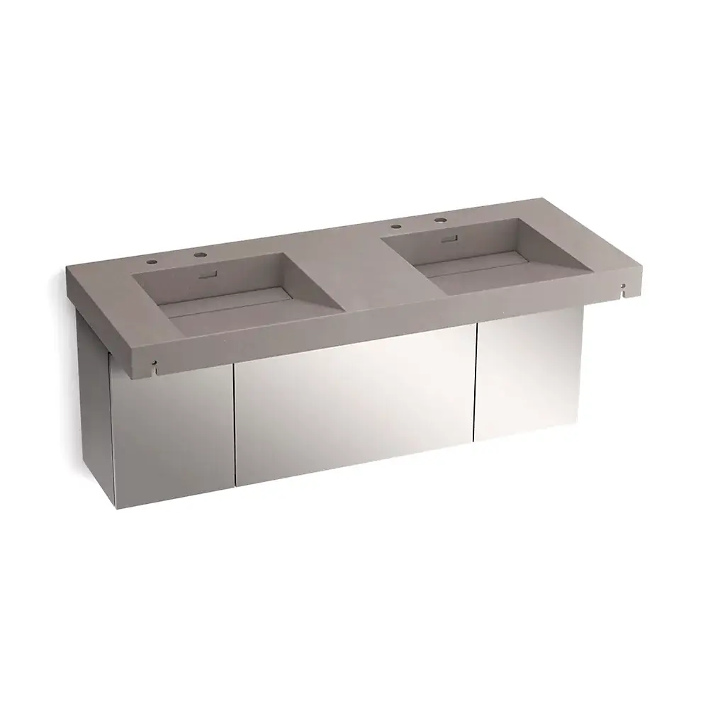Kohler 81030-BSS-KCE Constellation 60" Wall Mount Basin System Ash Concrete