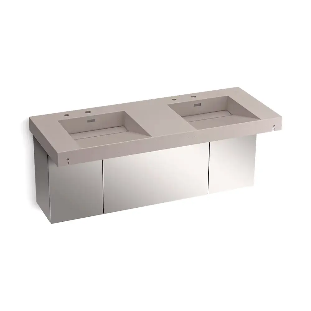 Kohler 81030-BSS-KCN Constellation 60" Wall Mount Basin System Neutral Concrete