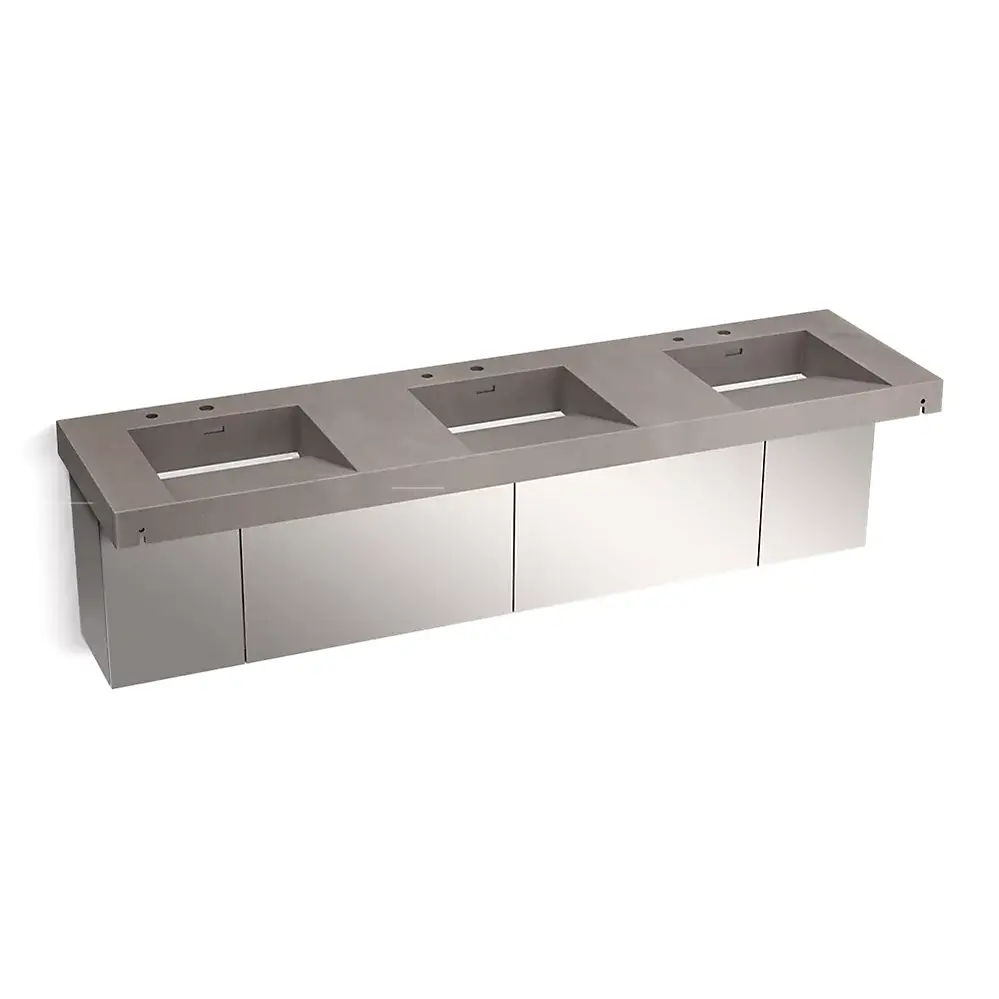 Kohler 81031-BSS-KCE Constellation 90" Wall Mount Lavatory System Ash Concrete