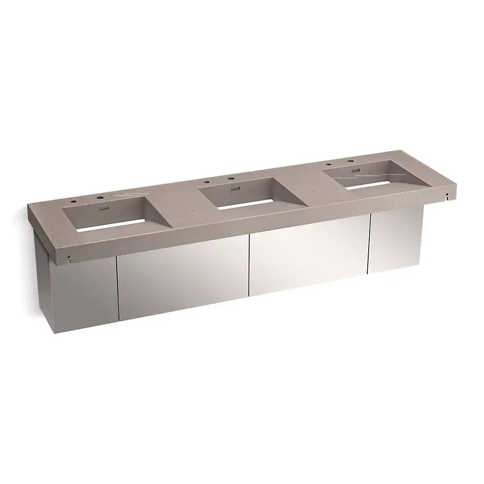 Kohler 81031-BSS-KCT Constellation 90" Wall Mount Lavatory System Concrete
