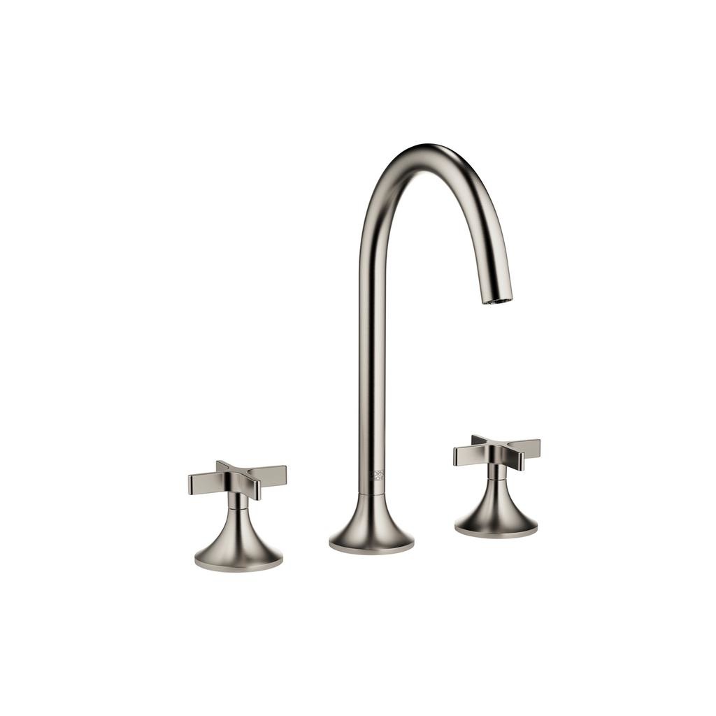 Dornbracht 20713809 Vaia Three Hole Faucet Cross Handle Platinum Matte